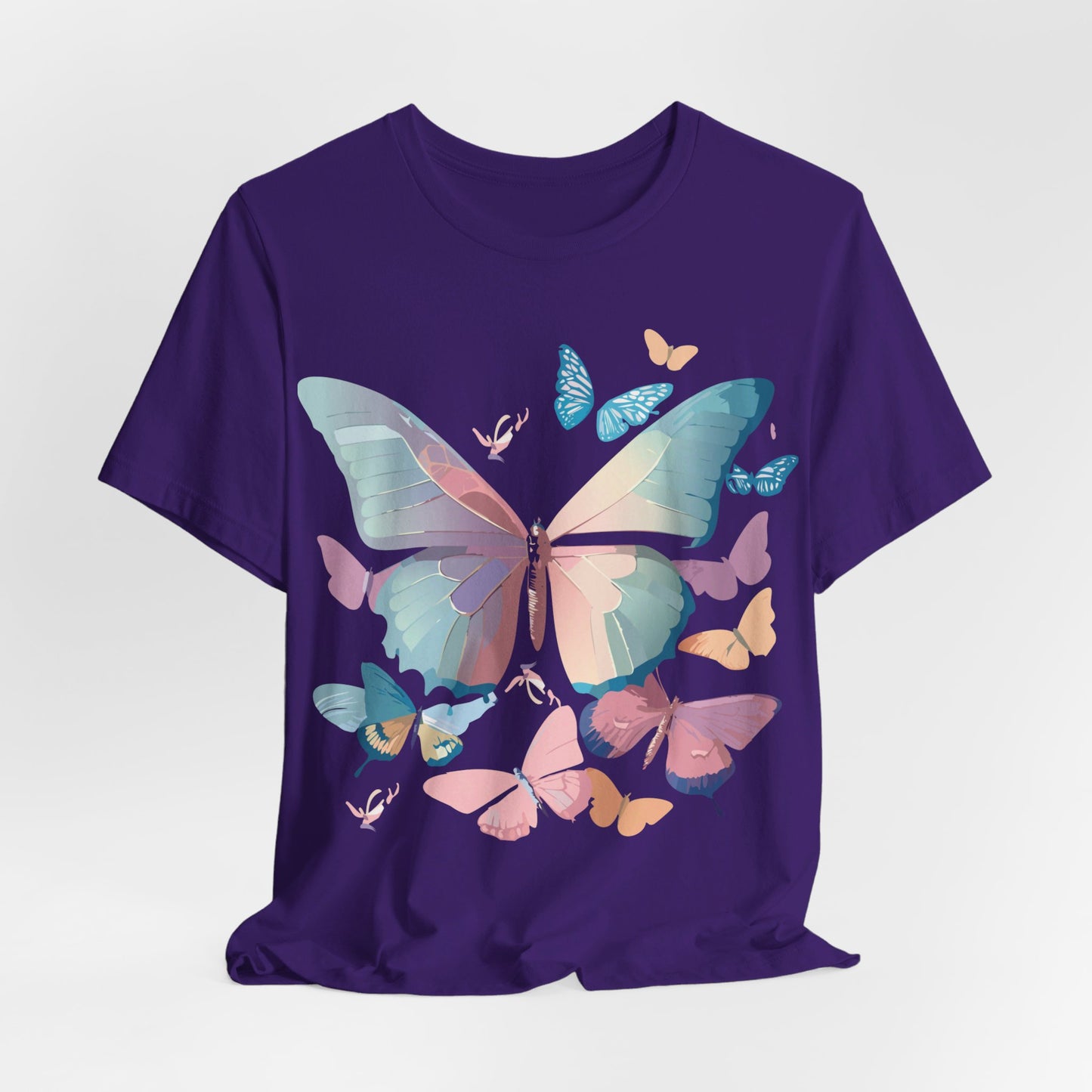 Natural Cotton Tee Shirt with Butterfly