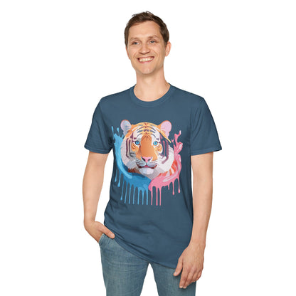 Tiger Shirt Unisex Animal Print Tee Gildan Softstyle 64000 Cotton