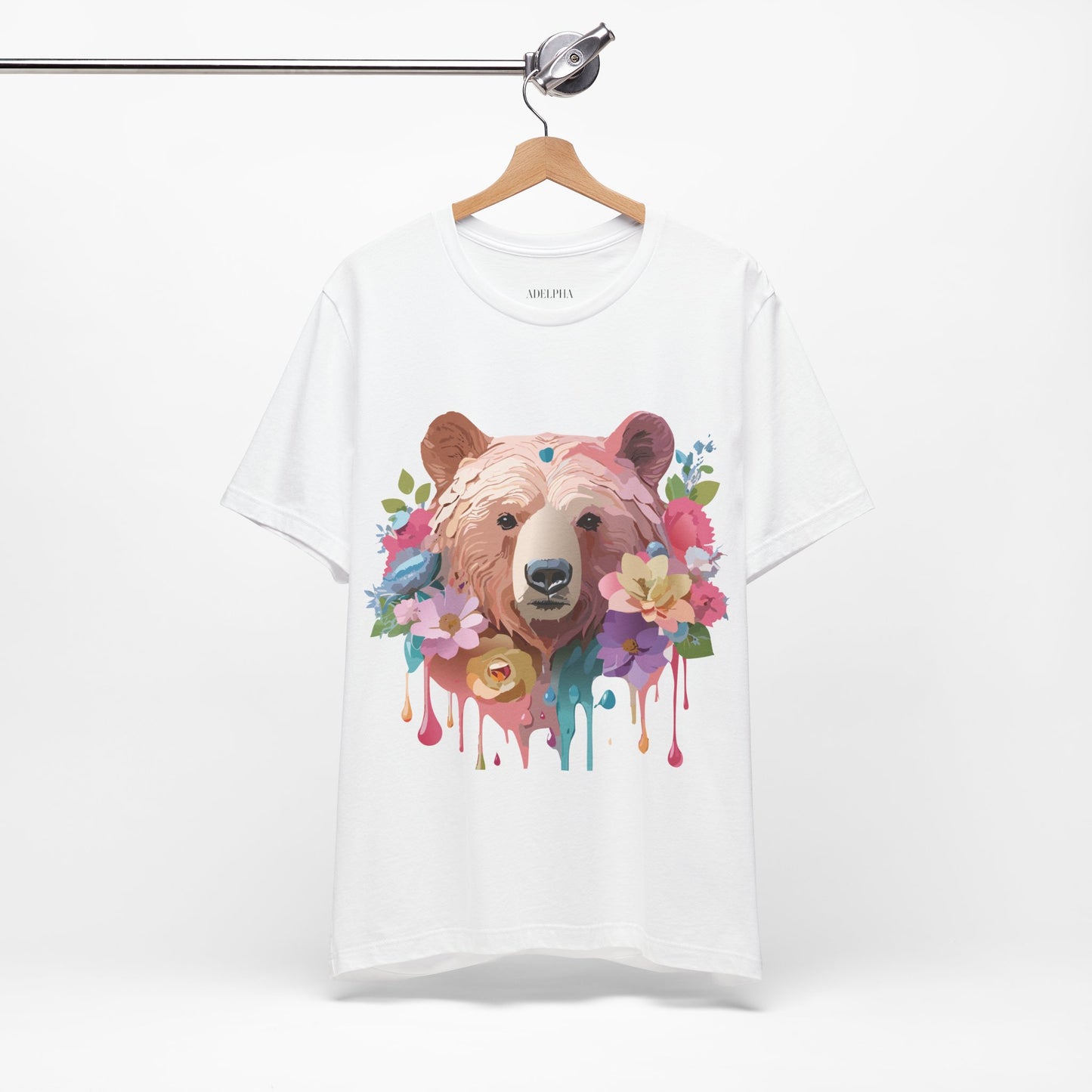 Natural Cotton Tee Shirt with Bear