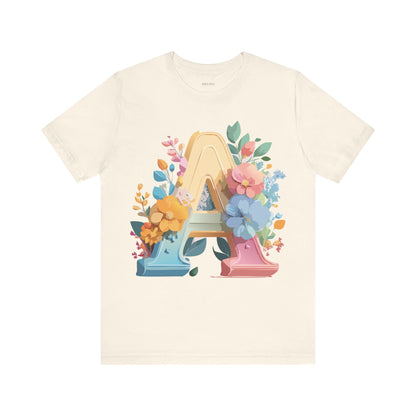 Natural Cotton Tee Shirt - Letters Collection - A Printify