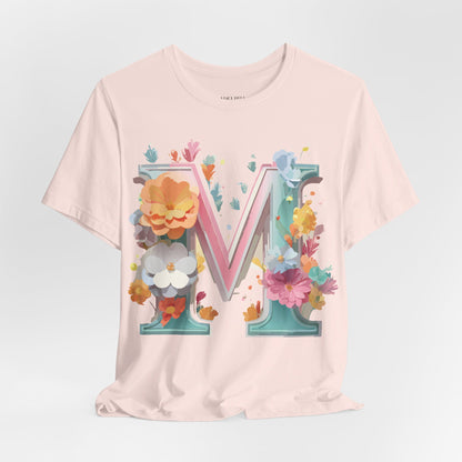 Natural Cotton Tee Shirt - Letters Collection - M Printify