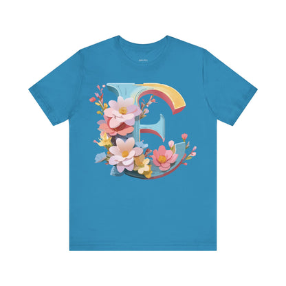 Natural Cotton Tee Shirt - Letters Collection - E Printify