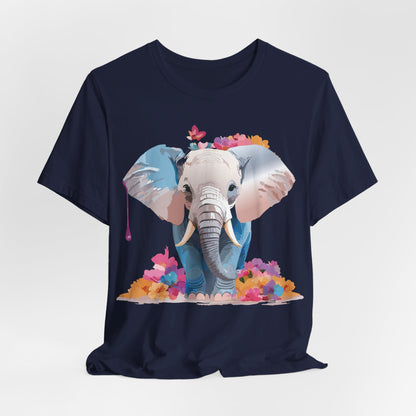 Natural Cotton Tee Shirt with Elephant Printify