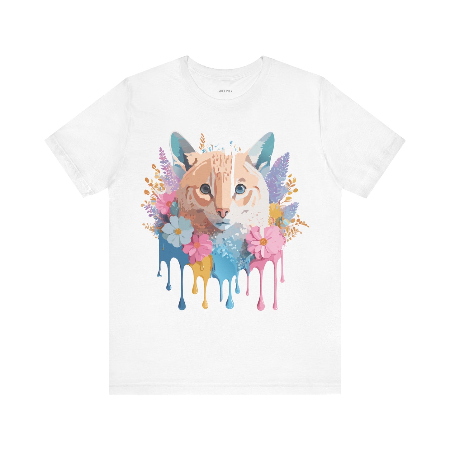 Natural Cotton Tee Shirt with Cat