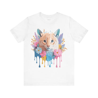 Natural Cotton Tee Shirt with Cat Printify