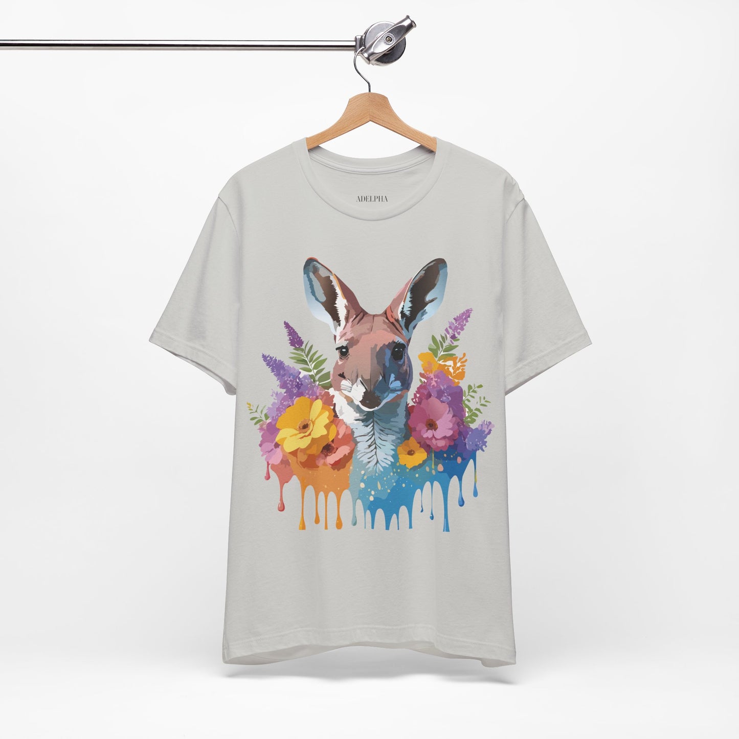 Natural Cotton Tee Shirt with Kangaroo