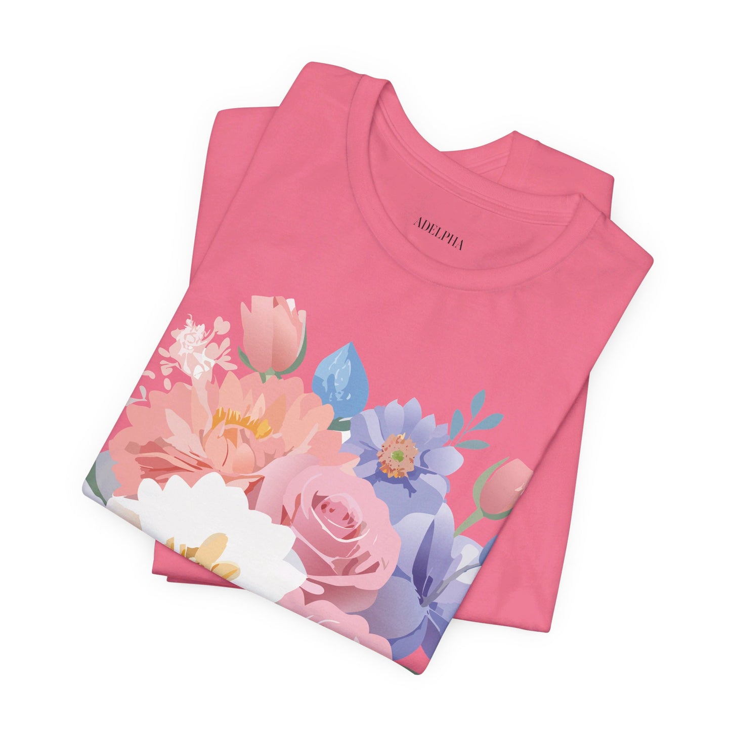 T-shirt en coton naturel avec fleurs