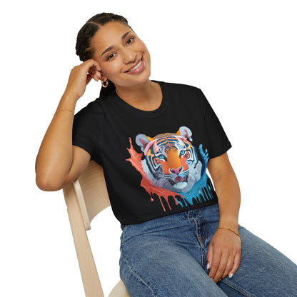 Unisex Tiger Tee Gildan Softstyle Animal Print Shirt Ring Spun Cotton