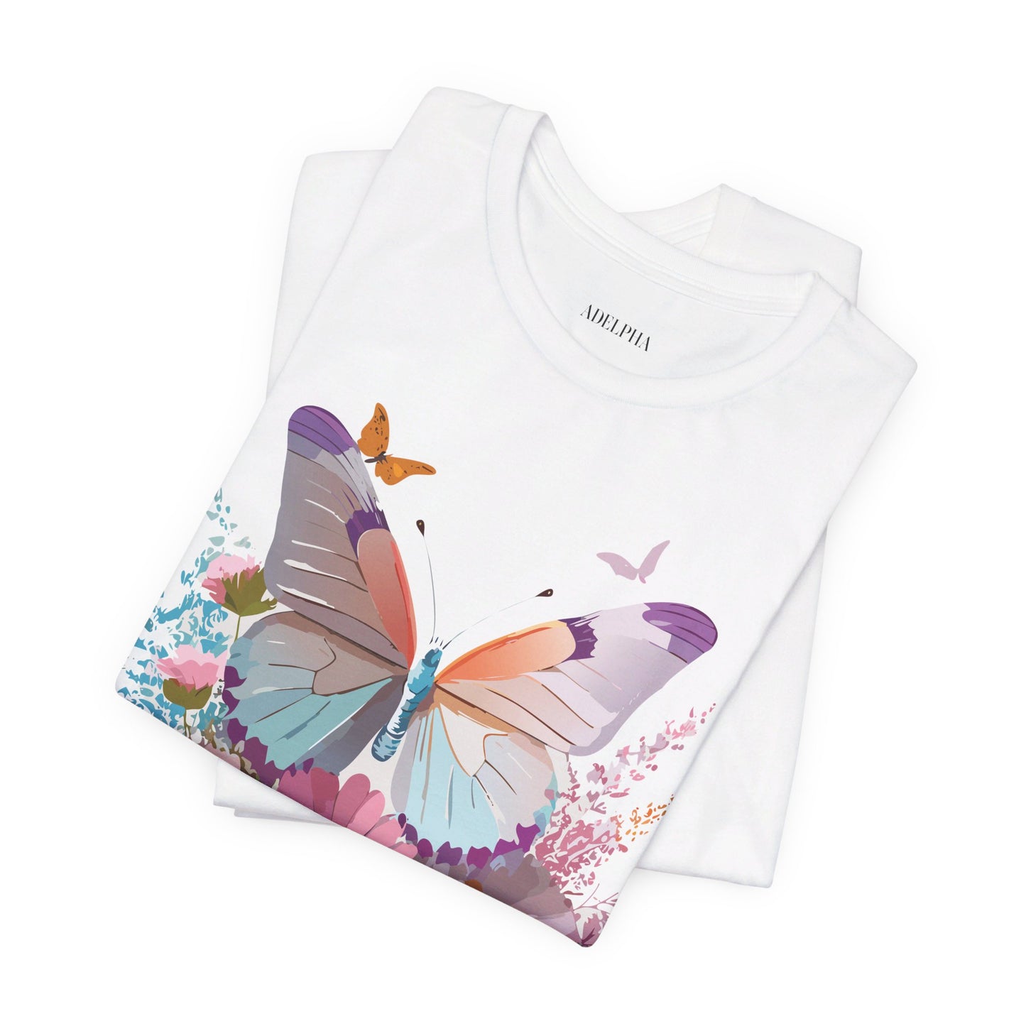 T-shirt en coton naturel avec papillon