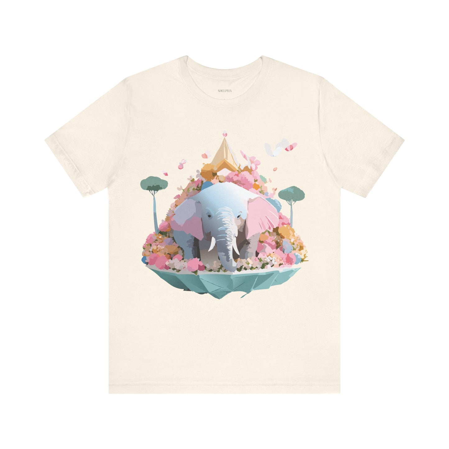 T-shirt en coton naturel avec motif éléphant