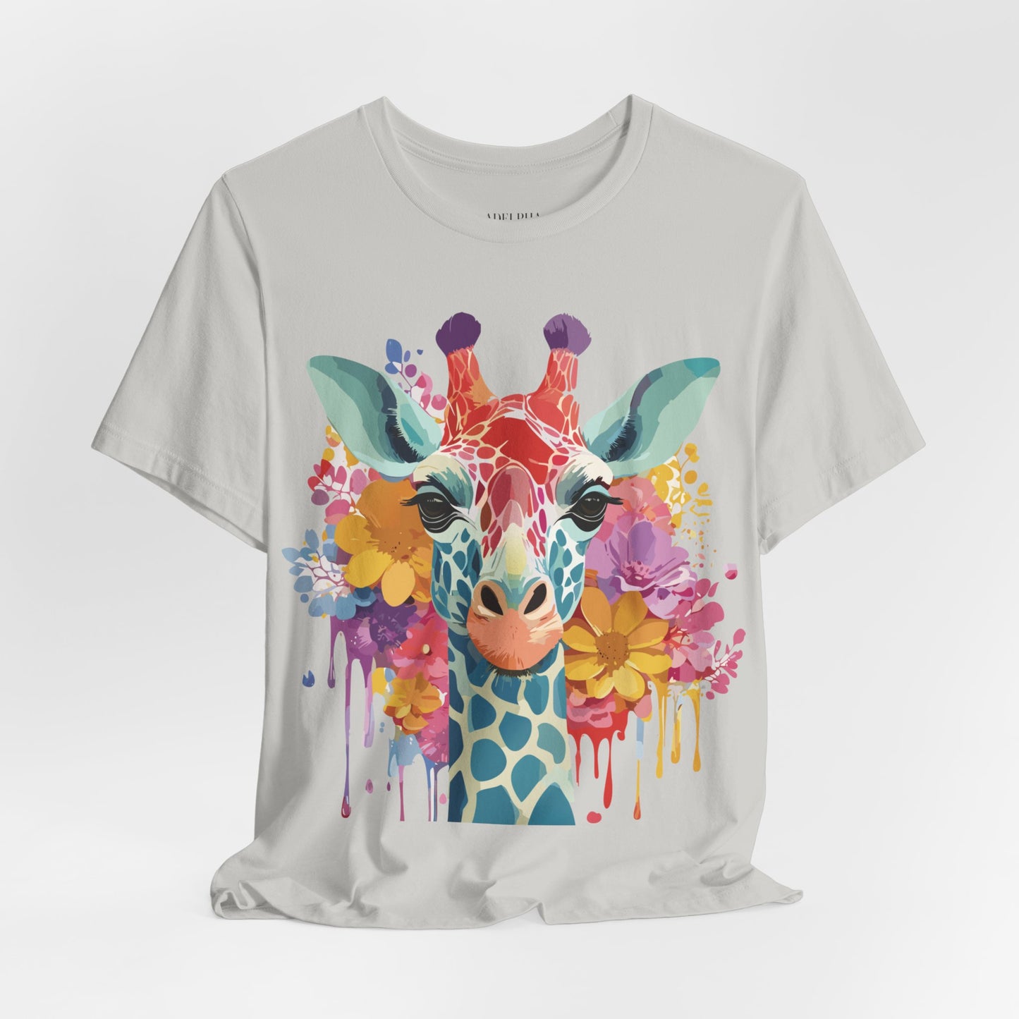 Natural Cotton Tee Shirt with Giraffe