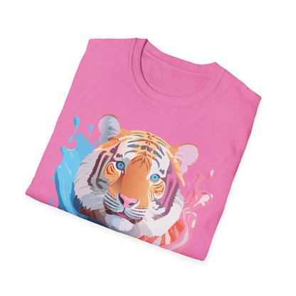 Tiger Shirt Unisex Animal Print Tee Gildan Softstyle 64000 Cotton