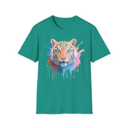 Tiger Print Unisex Softstyle T Shirt Gildan 64000 Comfort Tee
