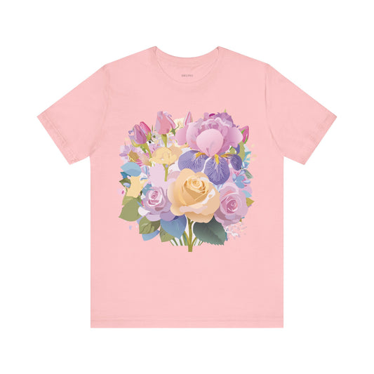 T-Shirt aus natürlicher Baumwolle mit Blumen