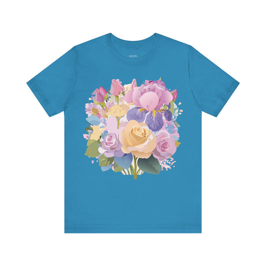 T-Shirt aus natürlicher Baumwolle mit Blumen