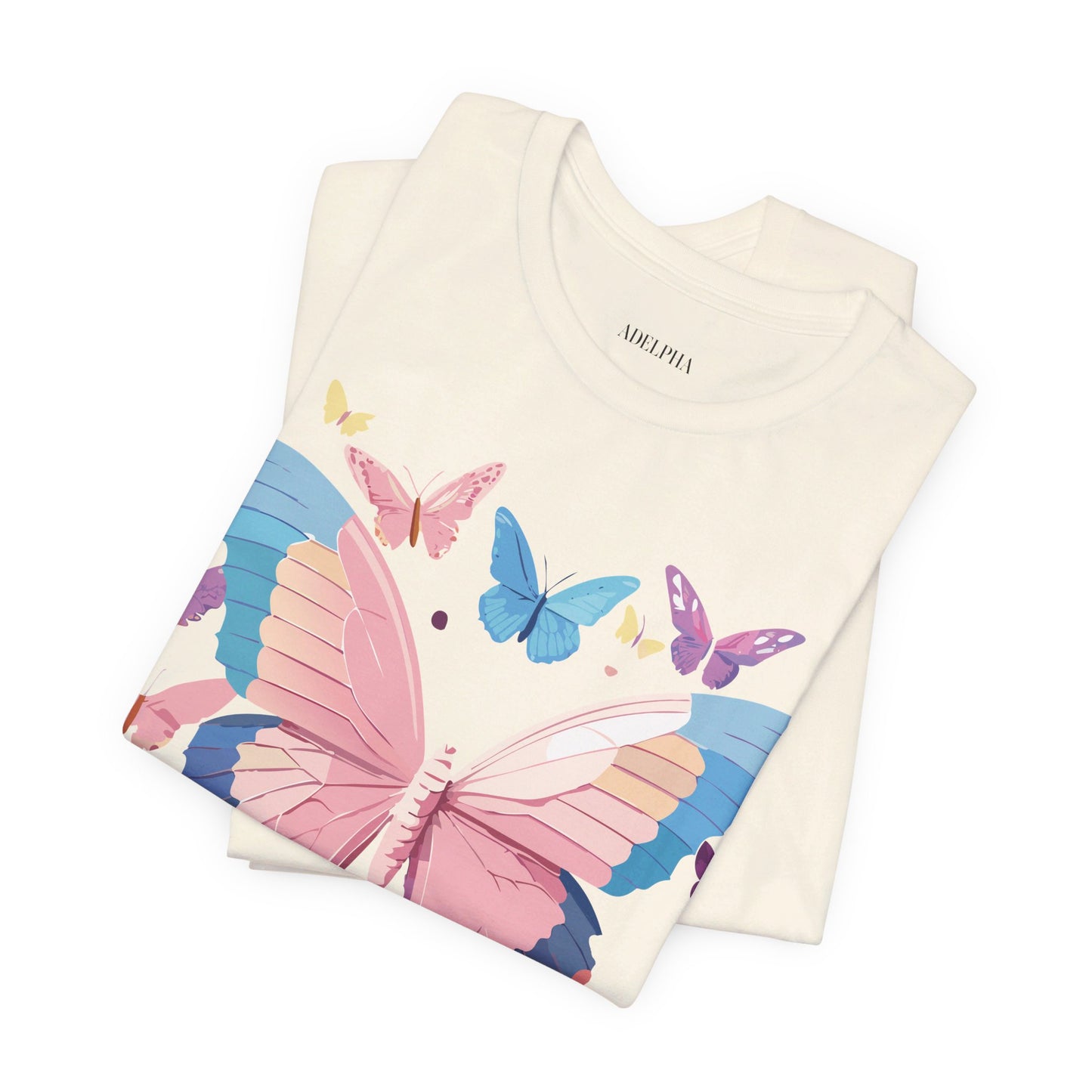 T-shirt en coton naturel avec papillon