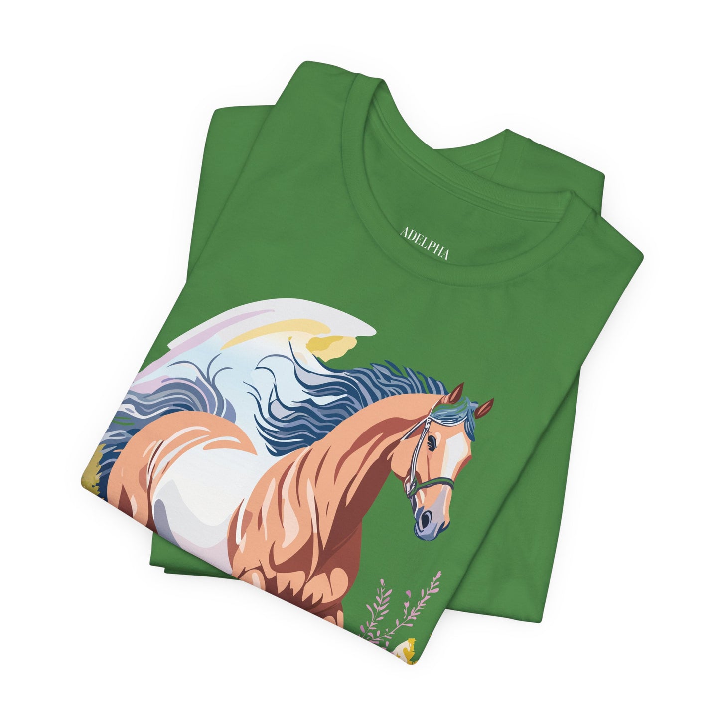 Natural Cotton Tee Shirt with Horse