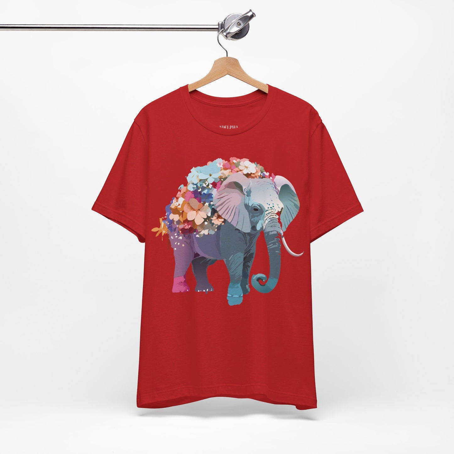 T-shirt en coton naturel avec motif éléphant