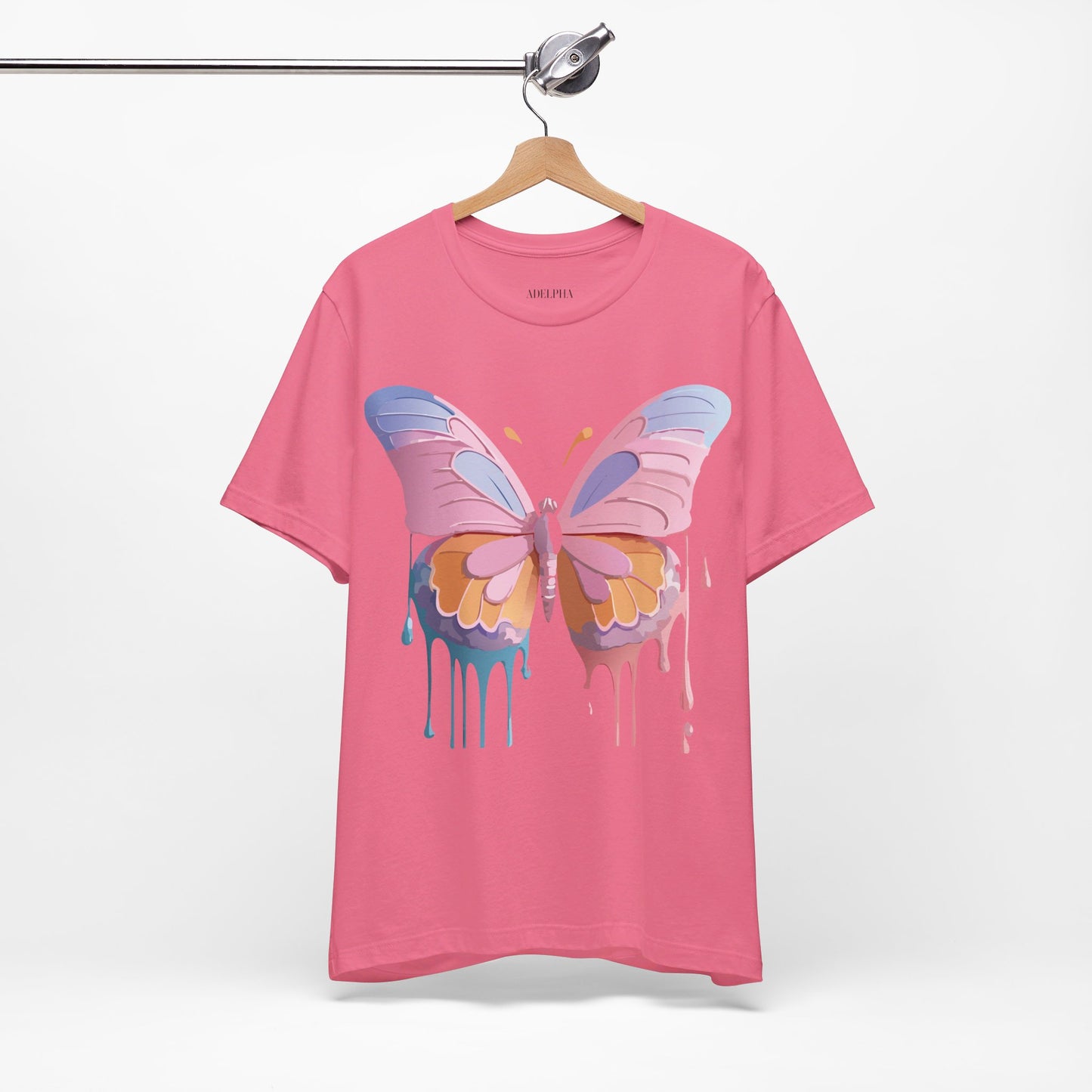 Natural Cotton Tee Shirt with Butterfly