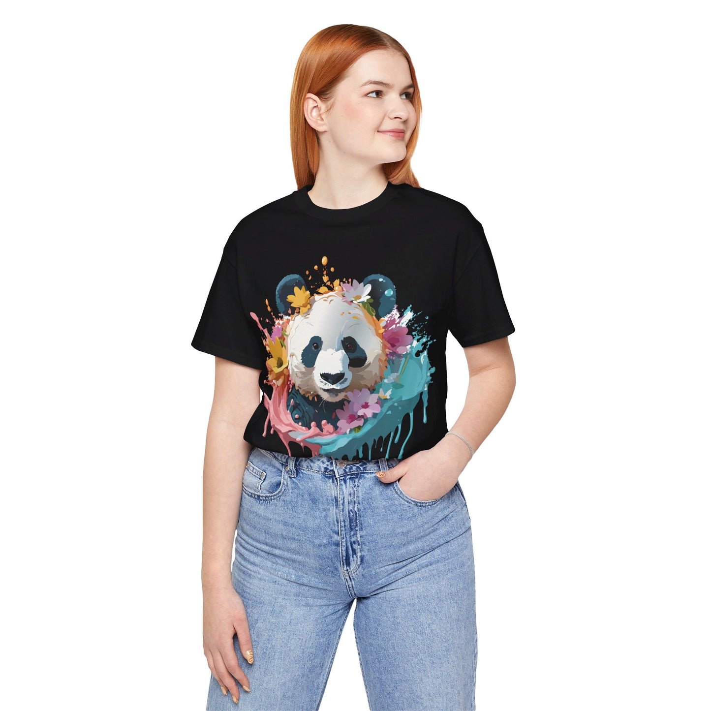 Natural Cotton Tee Shirt with Panda