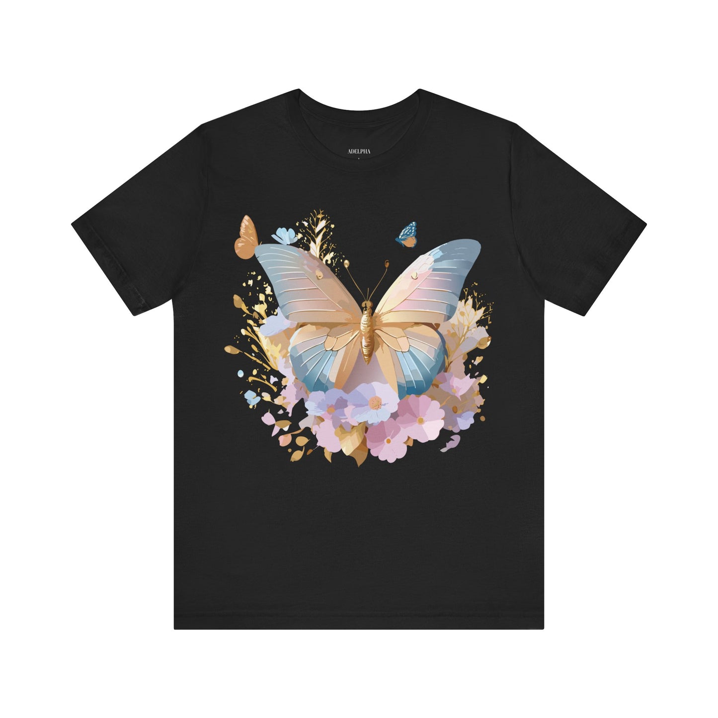 Natural Cotton Tee Shirt with Butterfly