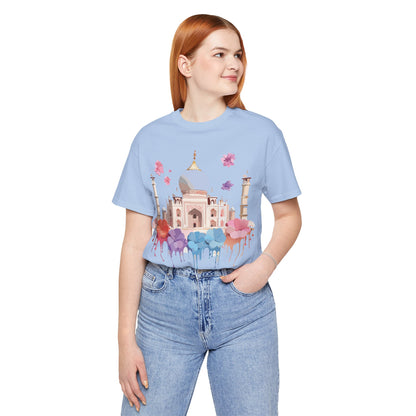 Natural Cotton Tee Shirt - Taj Mahal, India Printify