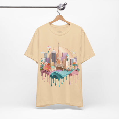 Natural Cotton Tee Shirt - Beautiful Places Collection - Paris Printify