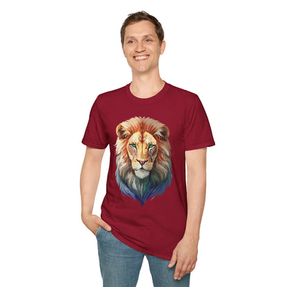 Gildan Softstyle Lion Shirt Unisex Floral Tee Animal Print Tee