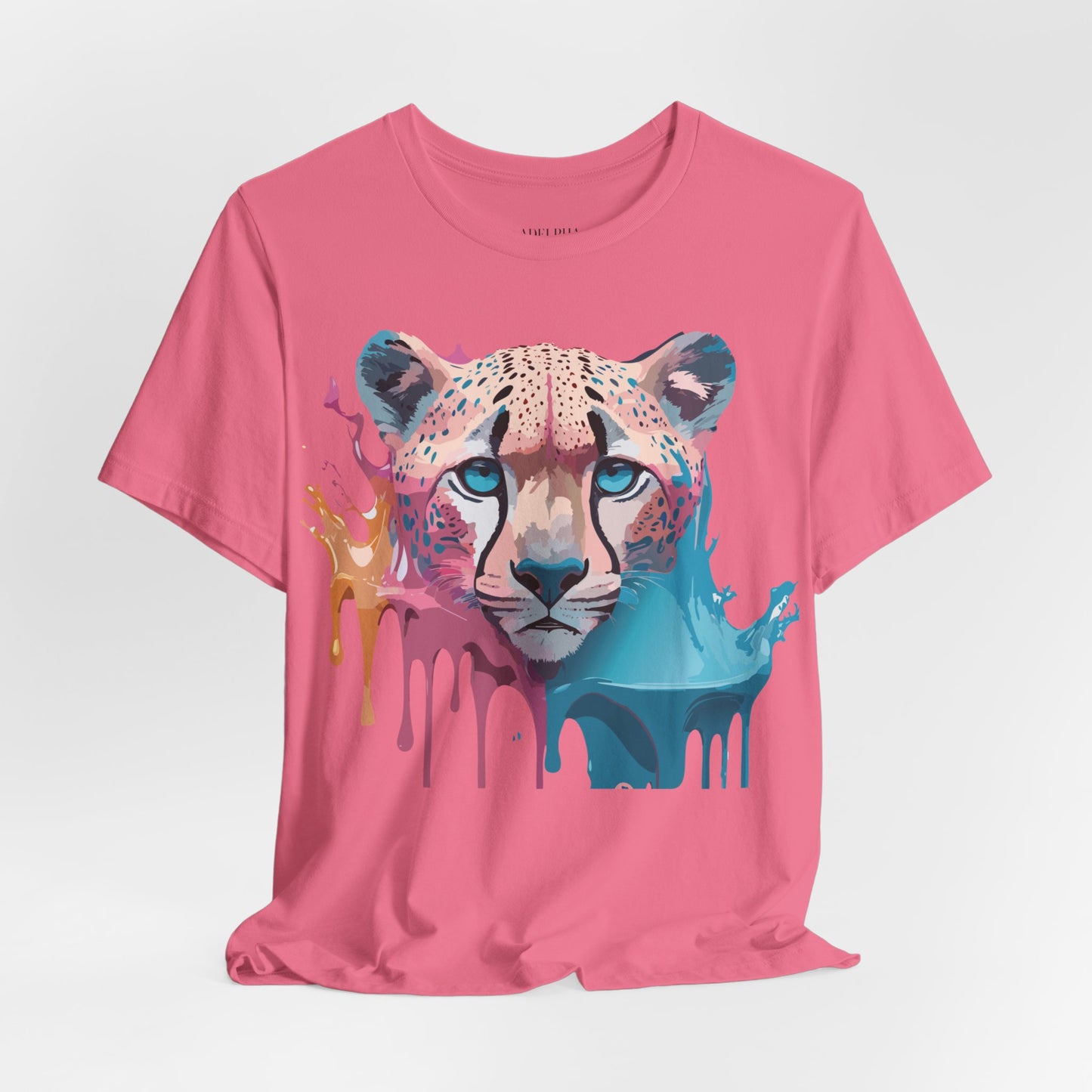 Natural Cotton Tee Shirt with Cheetah