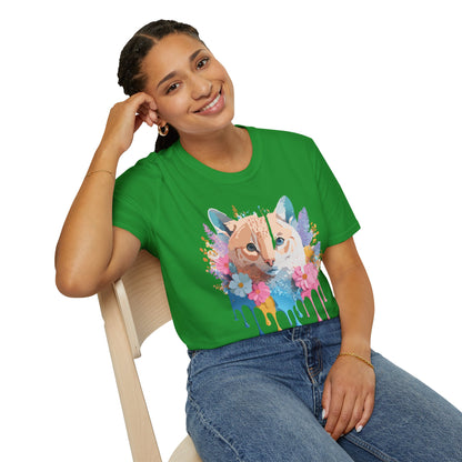 Unisex Cat Shirt Softstyle Tee 100 Percent Ring Spun Cotton Gildan 64000