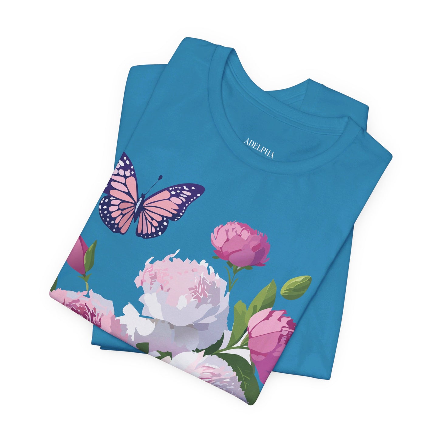 T-shirt en coton naturel avec fleurs