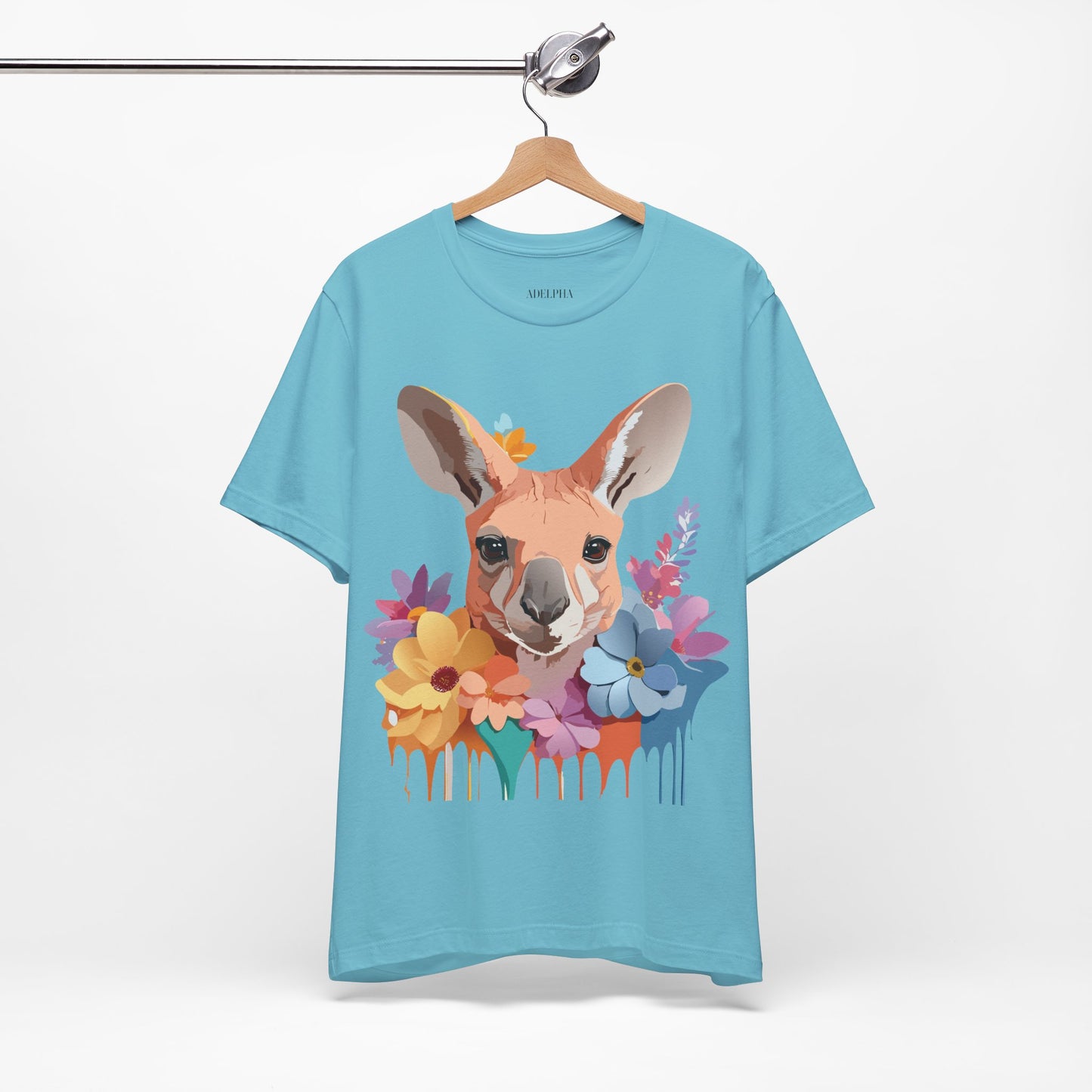 Natural Cotton Tee Shirt with Kangaroo