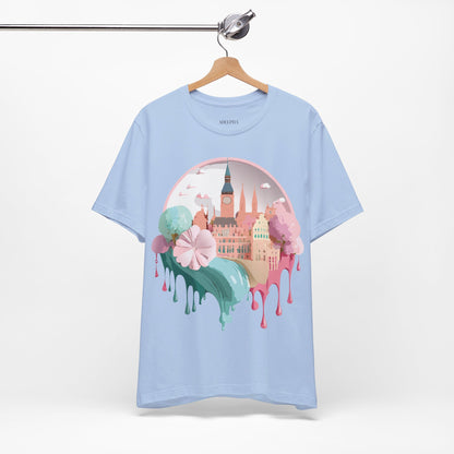 Natural Cotton Tee Shirt - Beautiful Places Collection - Prague Printify