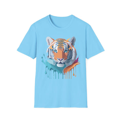 Tiger Print Shirt Unisex Softstyle Tee 100 Percent Ring Spun Cotton