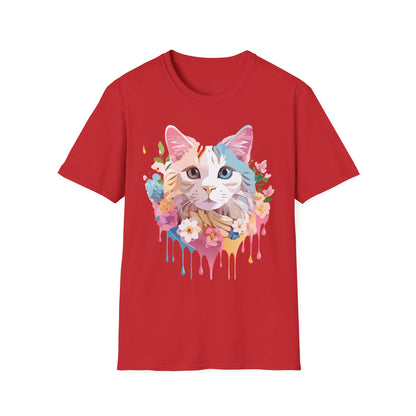 Cat Shirt Unisex Softstyle Tee 100 Percent Ring Spun Cotton Kitten Tee