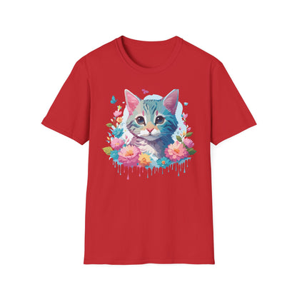 Cat Shirt Unisex Tee Kitten Cat Tee Softstyle 100 Percent Cotton Gildan 64000