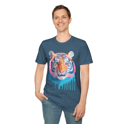 Tiger Print Unisex Softstyle Breathable Cotton Tee 64000 Gildan Shirt