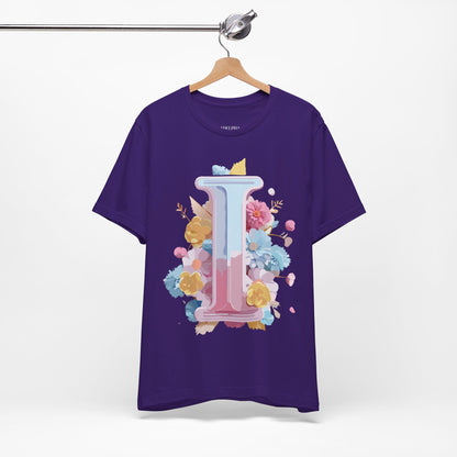 Natural Cotton Tee Shirt - Letters Collection - I Printify