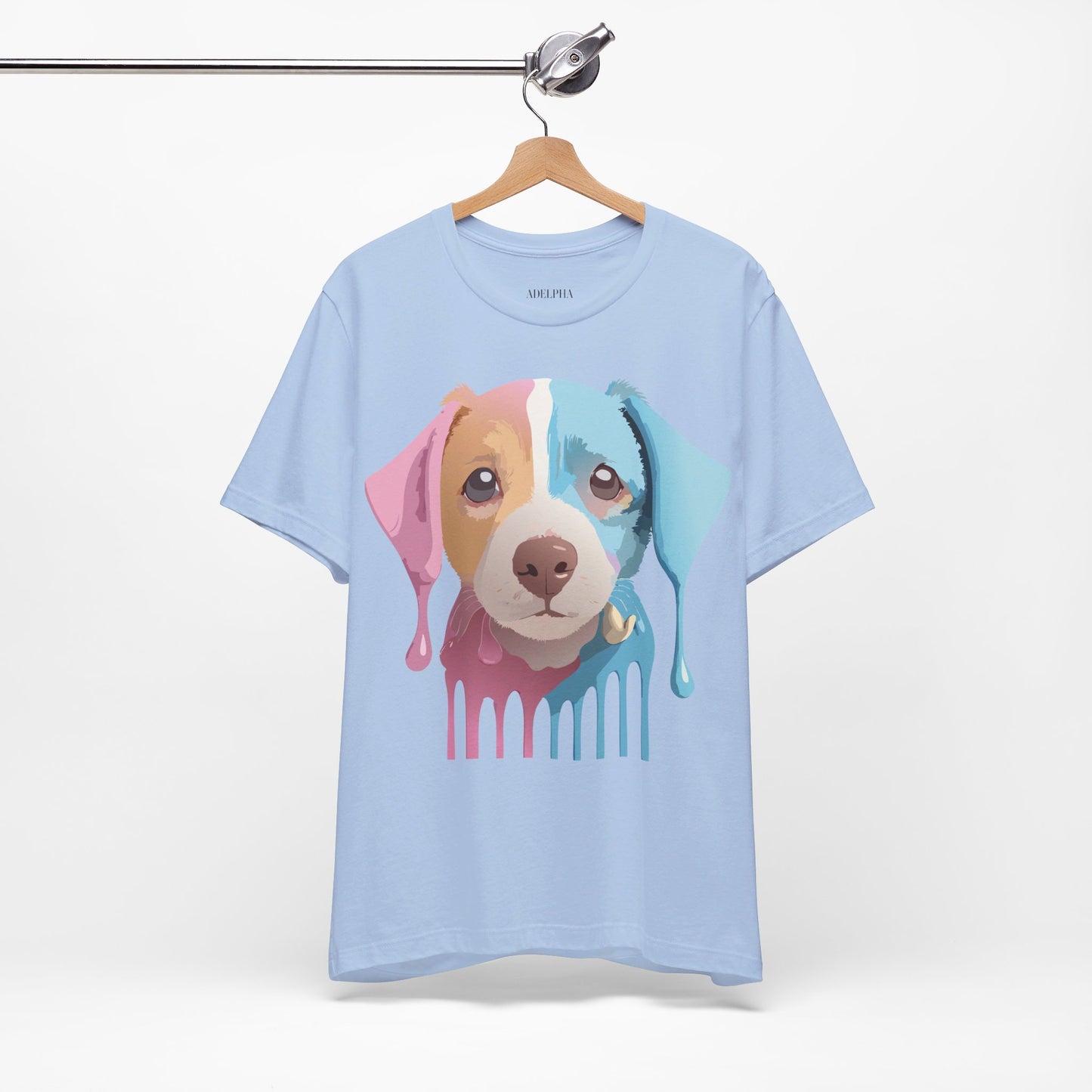 Natural Cotton Tee Shirt with Dog