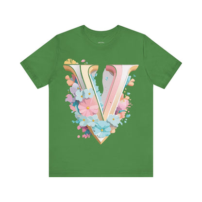 Natural Cotton Tee Shirt - Letters Collection - V Printify