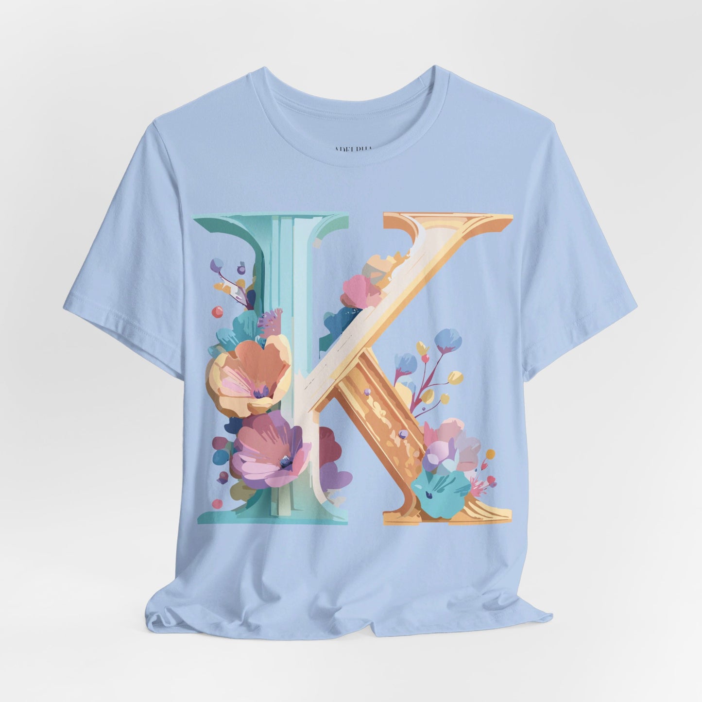 Natural Cotton Tee Shirt - Letters Collection - K