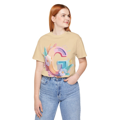 Natural Cotton Tee Shirt - Letters Collection - G Printify