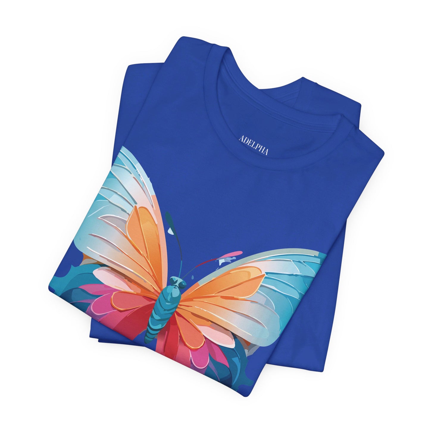 Natural Cotton Tee Shirt with Butterfly