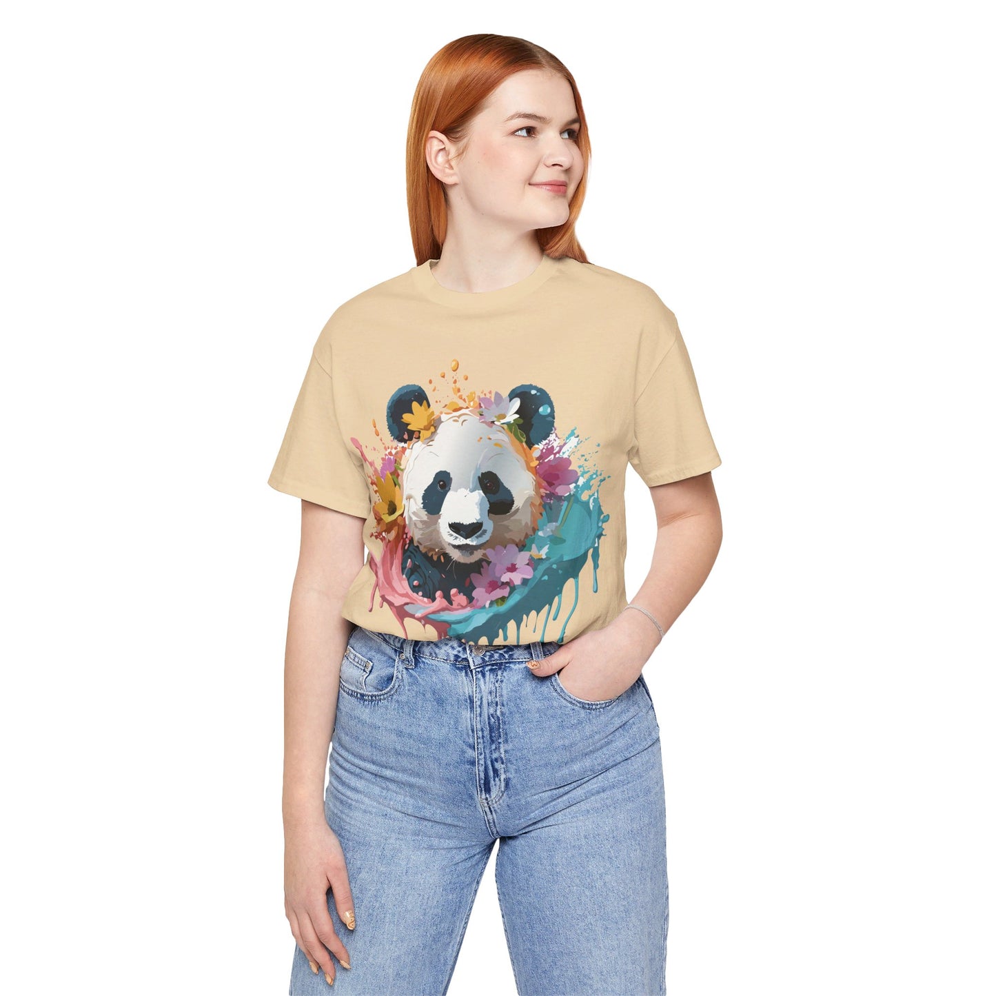 T-Shirt aus natürlicher Baumwolle mit Panda