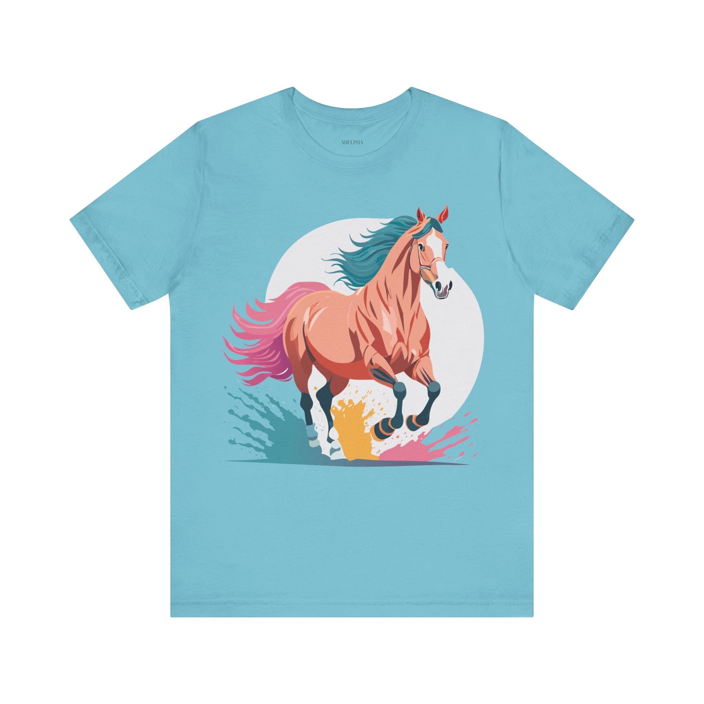 Natural Cotton Tee Shirt with Horse