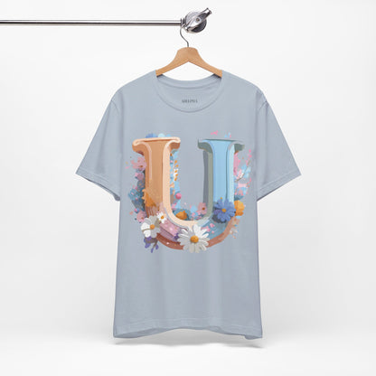 Natural Cotton Tee Shirt - Letters Collection - U Printify