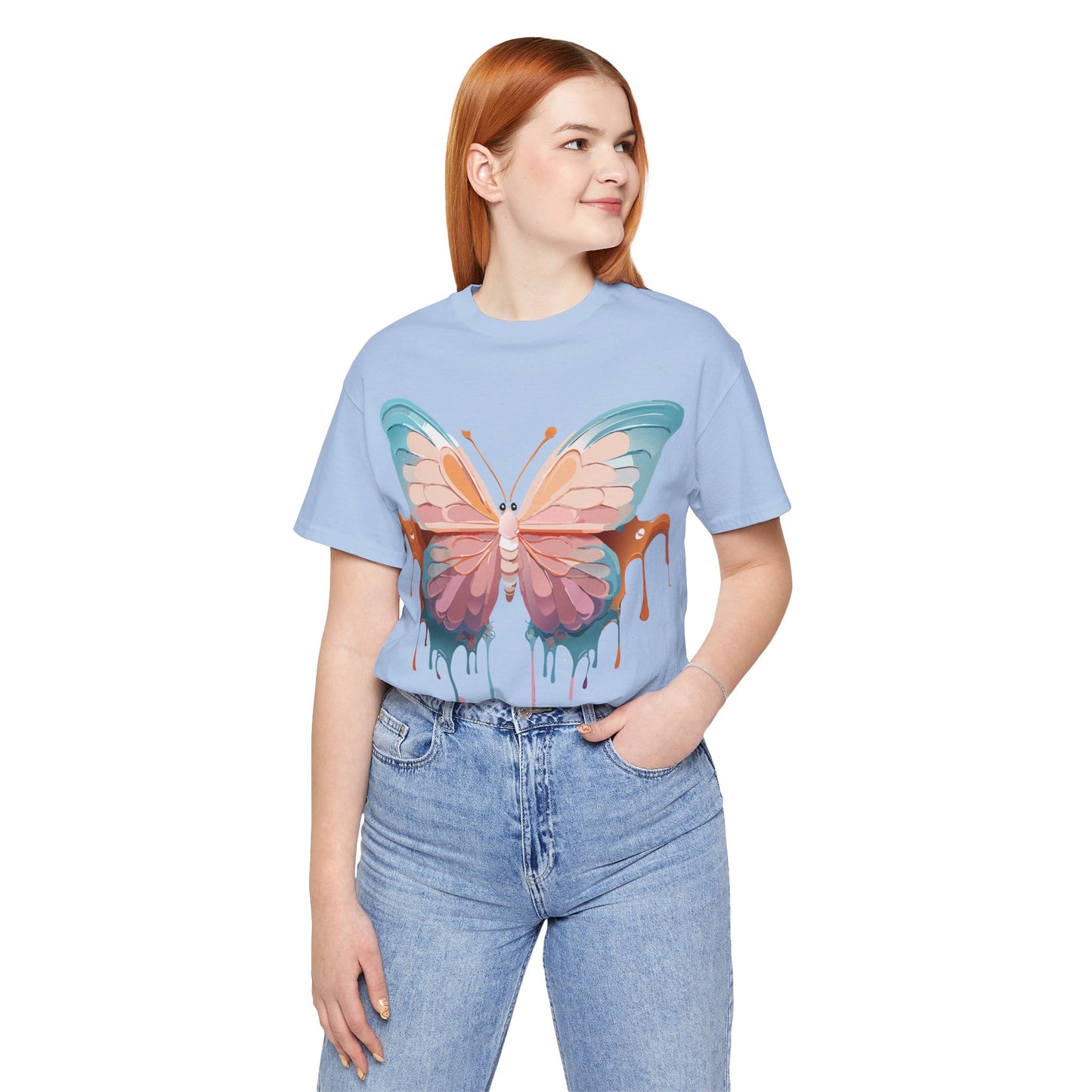 T-Shirt aus natürlicher Baumwolle mit Schmetterling