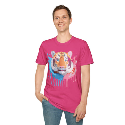 Tiger Shirt Unisex Animal Print Tee Gildan Softstyle 64000 Cotton
