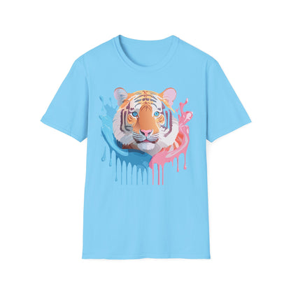 Tiger Shirt Unisex Animal Print Tee Gildan Softstyle 64000 Cotton