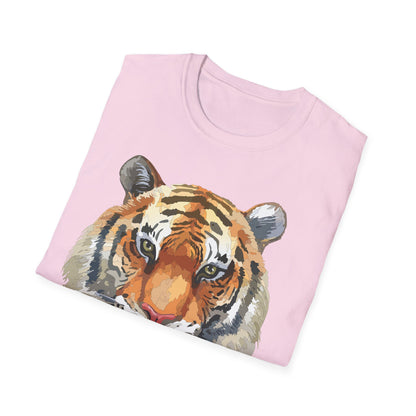 Tiger Print Unisex T Shirt Softstyle 64000 Gildan Ring Spun Cotton Tee